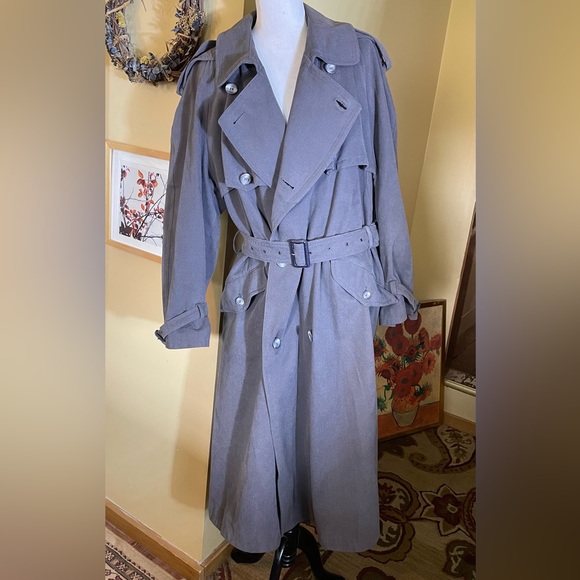 CERRUTI 1881 Paris Trenchcoat Man Size 48EU 52” Chest Gunmetal Gray Textured NWT - Picture 4 of 16